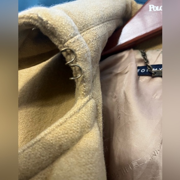 TOMMY HILFIGER beige wool peacoat sz L - Picture 10 of 11